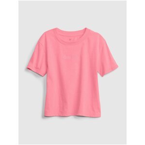 Růžové holčičí dětské tričko knit t-shirt