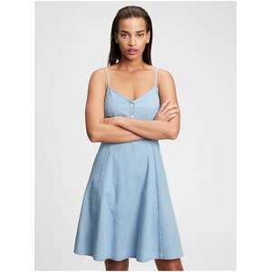 Modré dámské šaty fit & flare cami denim dress