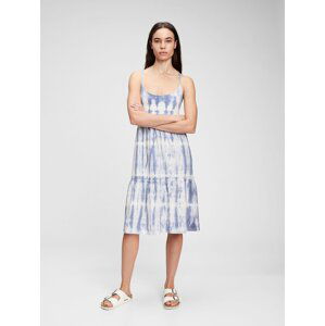 Modré dámské šaty racerback tiered midi dress