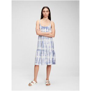 Modré dámské šaty racerback tiered midi dress