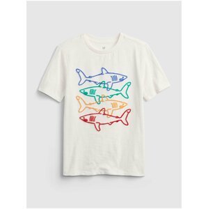 Bílé klučičí dětské tričko shark graphic t-shirt