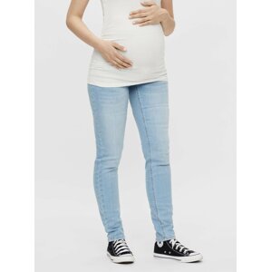 Světle modré těhotenské slim fit džíny Mama.licious Resort