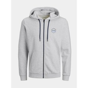 Světle šedá mikina s kapucí Jack & Jones Delight