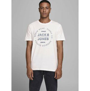 Krémové tričko s potiskem Jack & Jones Jeans