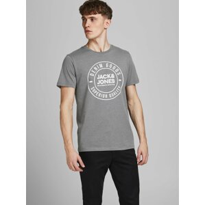 Šedé tričko s potiskem Jack & Jones Jeans