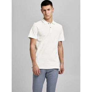 Krémové polo tričko Jack & Jones Washed