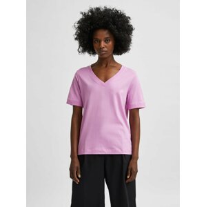 Růžové basic tričko Selected Femme Standard