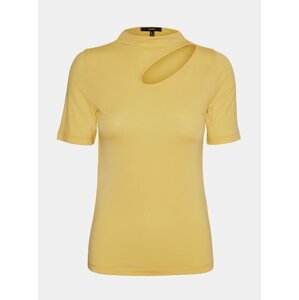 Žluté tričko s průstřihem VERO MODA Glow