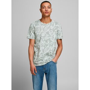 Zeleno-šedé vzorované tričko Jack & Jones Lefo