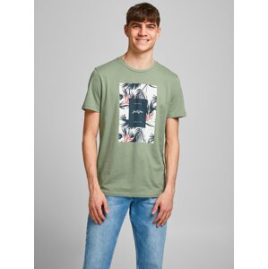 Zelené tričko s potiskem Jack & Jones Floral