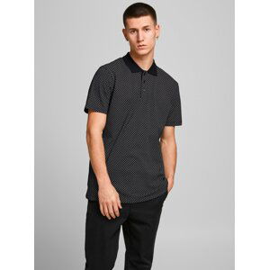 Černé vzorované polo tričko Jack & Jones