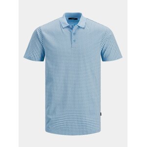 Světle modré vzorované polo tričko Jack & Jones