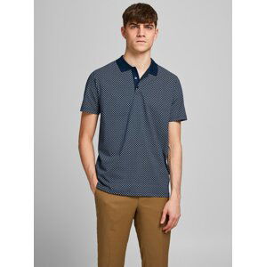 Tmavě modré vzorované polo tričko Jack & Jones