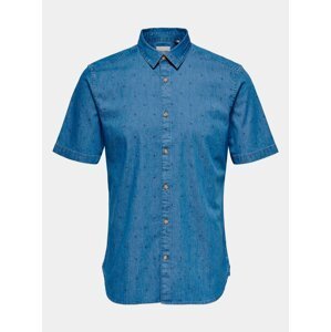 Modrá džínová košile s krátkým rukávem ONLY & SONS