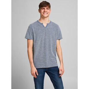 Modré tričko s knoflíky Jack & Jones Alfredo