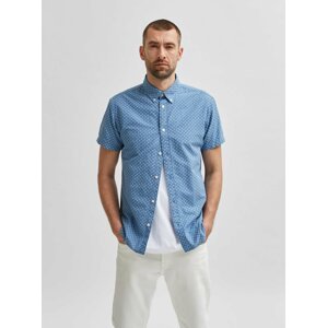 Modrá vzorovaná košile Selected Homme