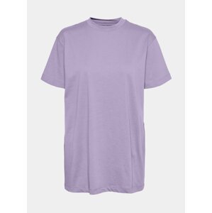 Světle fialové volné tričko AWARE by VERO MODA Obenta