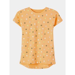 Oranžové holčičí puntíkované tričko name it Vigga