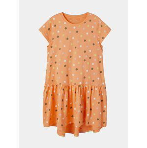 Oranžové holčičí puntíkované šaty name it Vigga