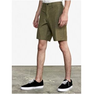 RVCA BACK IN HYBRID olive plátěné kraťasy pánské - zelená