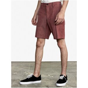 RVCA BACK IN HYBRID OXBLOOD RED plátěné kraťasy pánské - červená