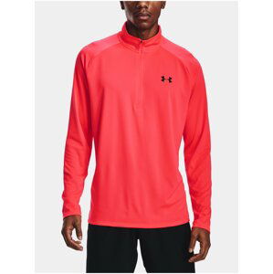 Tričko Under Armour UA Tech 2.0 1/2 Zip - červená