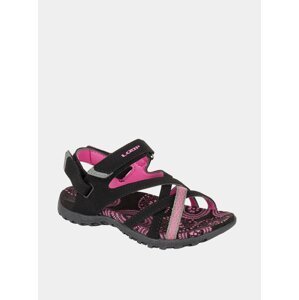 Růžovo-černé holčičí vzorované sandály LOAP