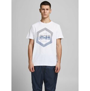 Bílé tričko s potiskem Jack & Jones Delight