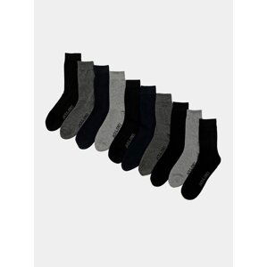 Sada deseti párů ponožek v černé a šedé barvě Jack & Jones Jens