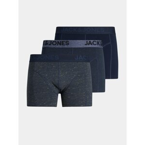 Sada tří tmavě modrých boxerek Jack & Jones James