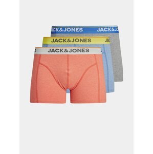 Sada tří boxerek v oranžové a modré barvě Jack & Jones Milton