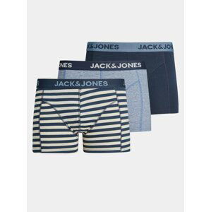 Sada tří modrých boxerek Jack & Jones Boey