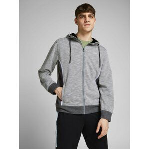 Šedá žíhaná mikina s kapucí Jack & Jones Kobe