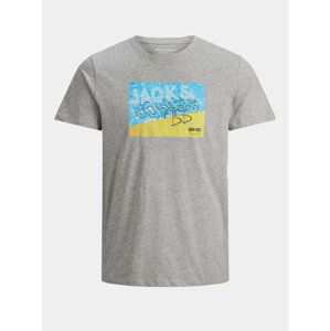 Šedé tričko s potiskem Jack & Jones Azure