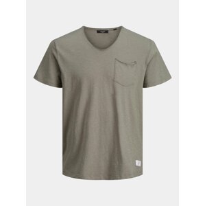 Khaki tričko s kapsou Jack & Jones Feel