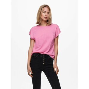 Růžové tričko s výstřihem na zádech ONLY Ama