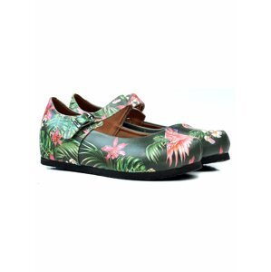 Zelené dámské sandály s tropickým vzorem Goby Paradise