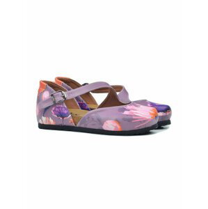 Fialové dámské sandály se vzorem Goby Lila Flowers