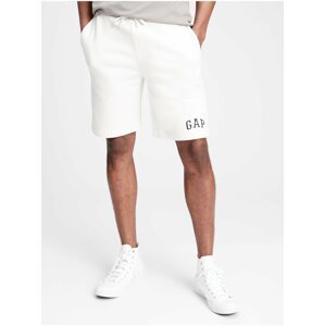 Bílé pánské kraťasy GAP Logo 9 shorts in fleece "