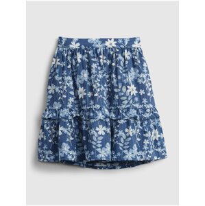 Modrá holčičí dětská sukně floral midi skirt