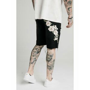 Černé pánské džínové kraťasy - SHORTS DENIM FIT LOOSE