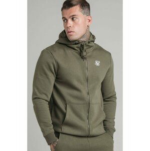 Khaki pánská mikina - HOODIE NECK FUNNEL THROUGH ZIP