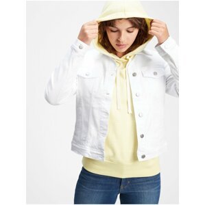 Bílá dámská džínová bunda icon denim jacket with Washwell