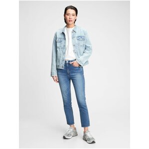 Modré dámské džíny high rise cigarette jeans with secret smoothing pockets with W