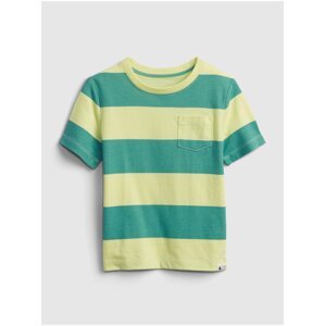Zelené klučičí dětské tričko 100% organic cotton mix and match stripe t-shirt