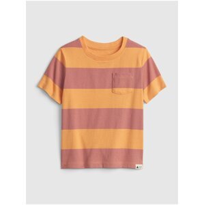 Oranžové klučičí dětské tričko 100% organic cotton mix and match stripe t-shirt