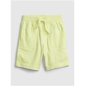 Žluté klučičí dětské kraťasy 100% organic cotton mix and match pull-on shorts