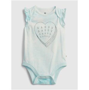 Modré holčičí baby body 100% organic cotton mix and match family bodysuit