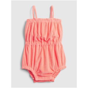 Oranžový holčičí baby overal bubble one-piece