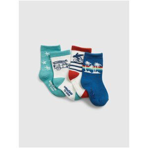 Barevné klučičí dětské ponožky graphic crew socks, 4 páry